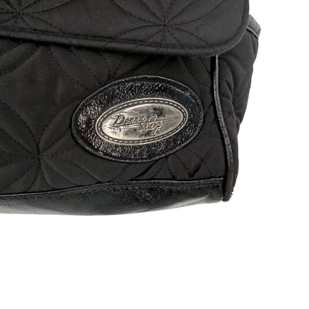 DONNA SHARP BLACK QUILTED CROSSBODY BAG LEOPARD INTERIOR ADJUSTIBLE STRAP - Picture 4 of 15